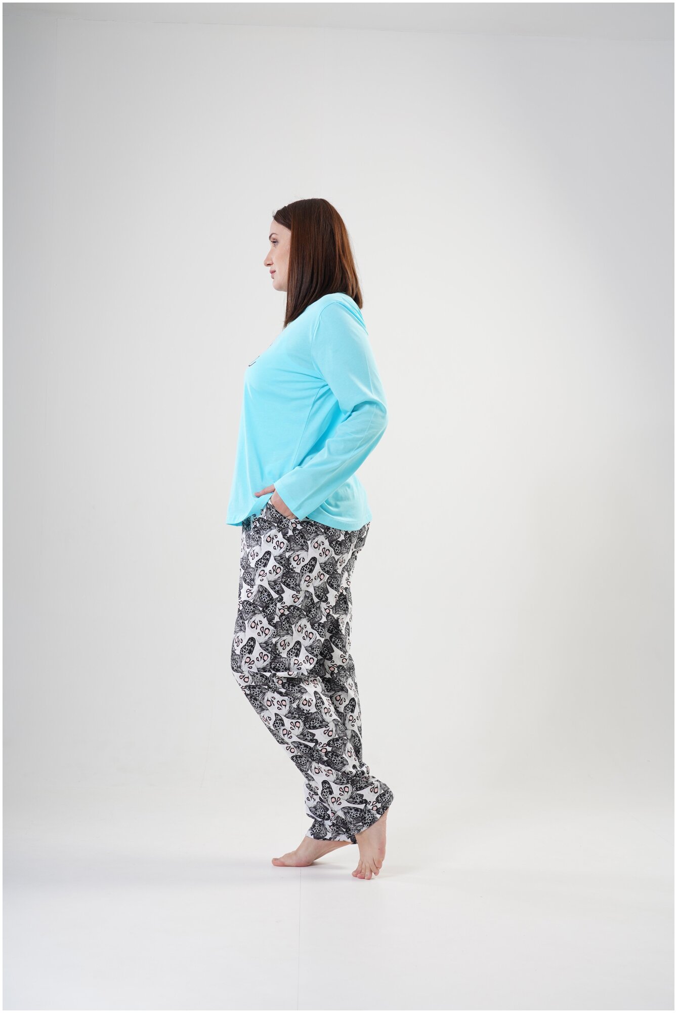 Пижама Vienetta, брюки, размер 56, мультиколор - фотография № 5