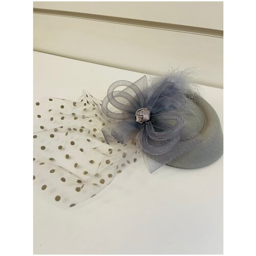 Шляпка карнавальная / шляпка-заколка с вуалеткой