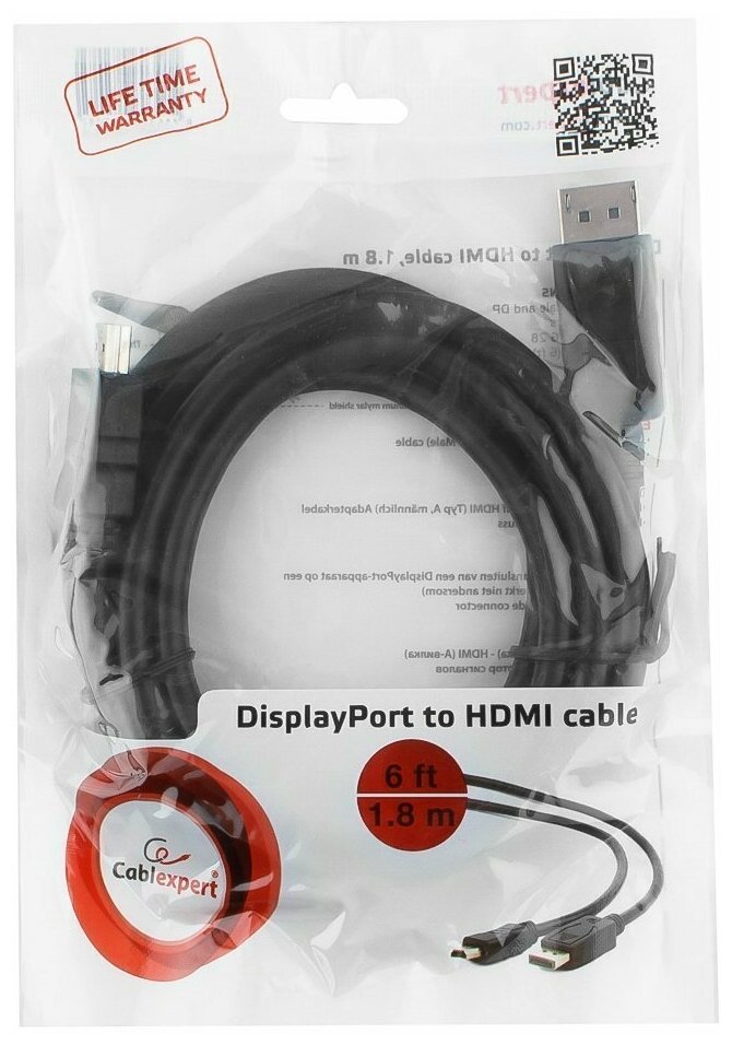 Кабель DisplayPort 10м Cablexpert CC-DP-HDMI-10M круглый черный - фото №3