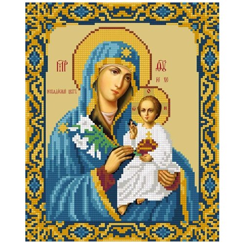 Кристальная мозаика (алмазная вышивка) фрея ALVR-180 Икона Божией Матери Неувядаемый цвет 22 х 27 см