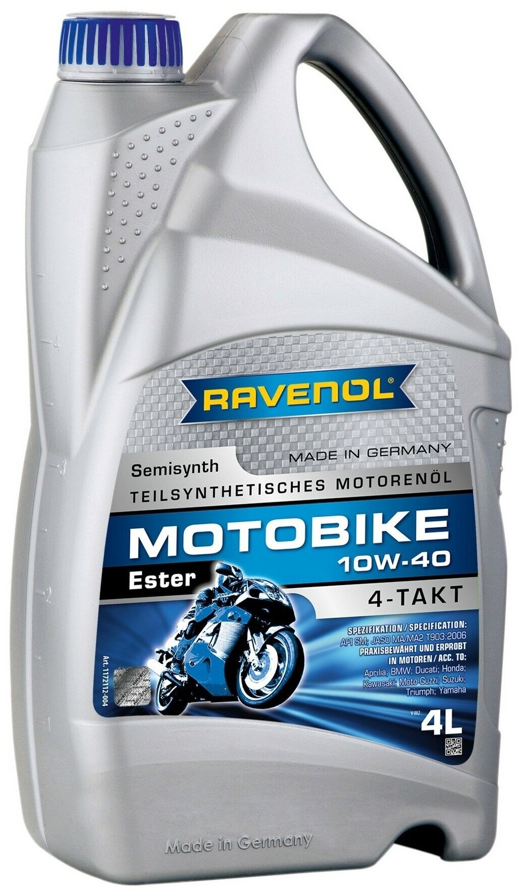 RAVENOL Моторное масло RAVENOL Motobike 4-T Ester 4014835731196, (4л)