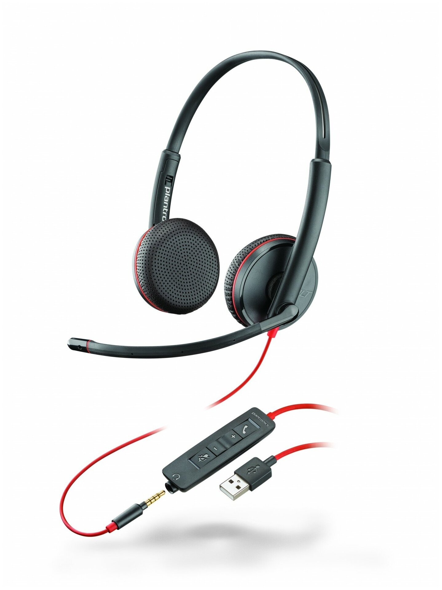 Наушники с микрофоном Plantronics Blackwire C3225 черный/красный 1.5м накладные (209747-201)