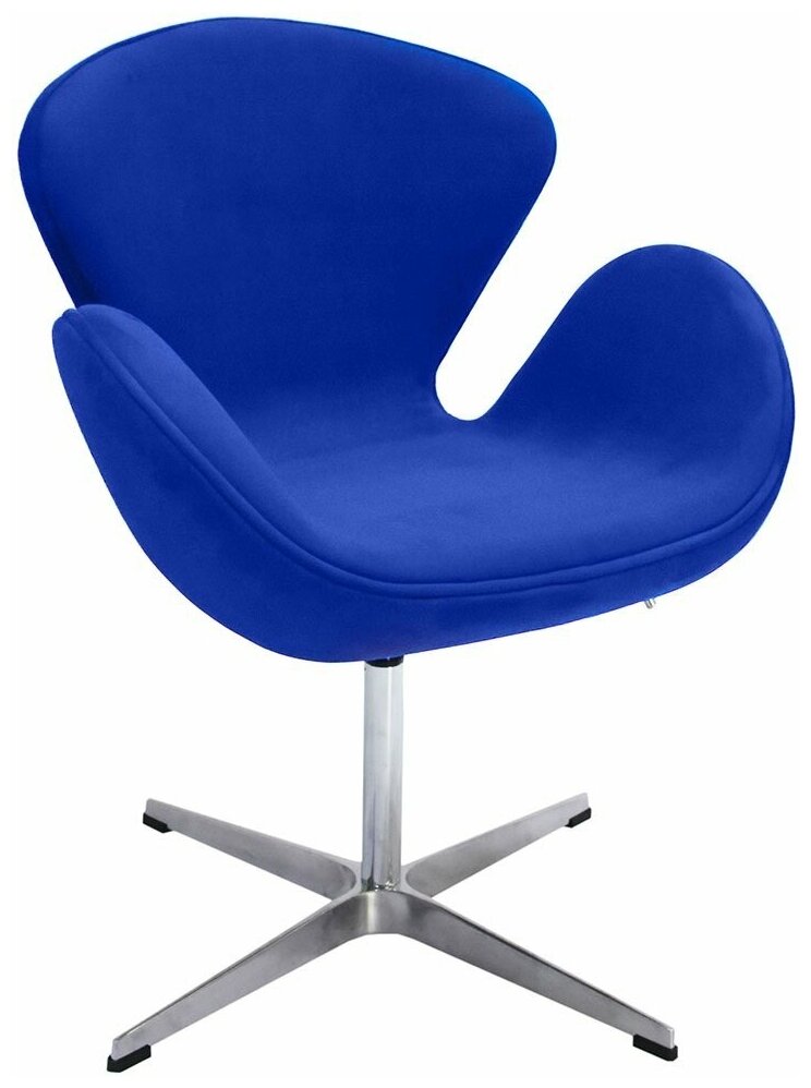 Кресло SWAN CHAIR синий, искусственная замша / Кресло офисное / Кресло на дачу / Кресло руководителя / Удобное кресло