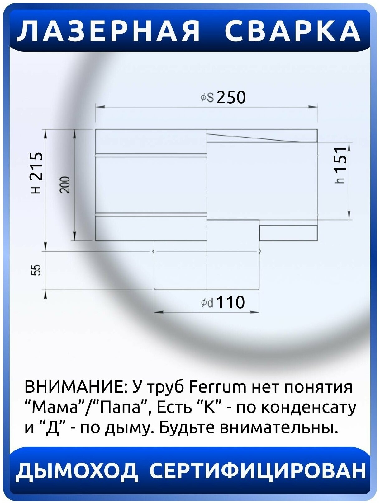 Зонт-К с ветрозащитой (430 0,5 мм) Ф110 Ferrum - фотография № 2