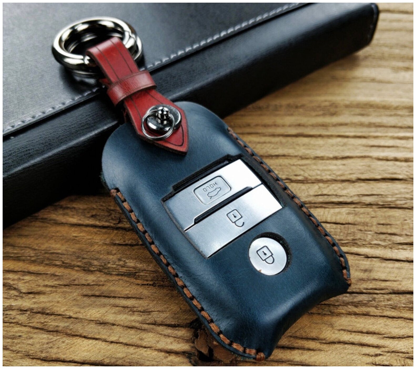 Кожаный чехол с брелком ручной работы для авто Смарт Smart авто ключа автомобиля KIA Sorento Soul Cerato SW ProCeed с 3 кнопками из натуральной кожи