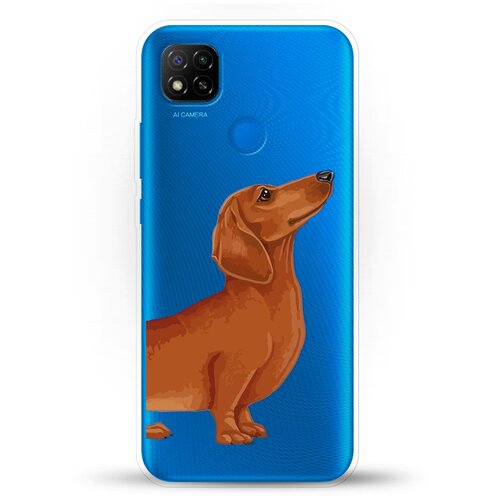 фото Силиконовый чехол коричневая такса на xiaomi redmi 9c andy & paul