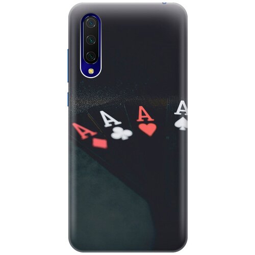 фото Силиконовый чехол на xiaomi mi 9 lite / cc9 / сяоми ми 9 лайт / ми сс9 с эффектом блеска "флеш-рояль gosso