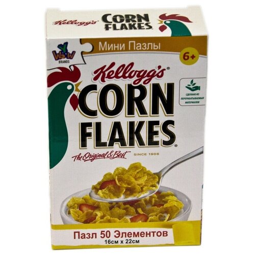 фото Пазл kelloggs 16x22см. - 50 элементов, тип corn flakes, цвет: белый 190231e kellogg's