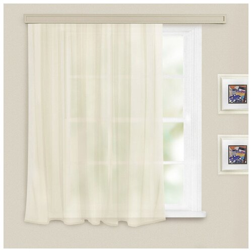 фото Штора вуаль однотонная 140х145 см молочный, 100% п/э witerra