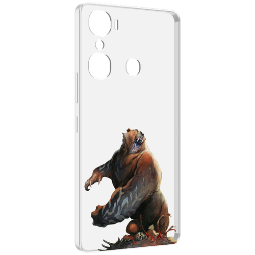 Чехол MyPads Медведь-жестокий для Infinix Hot 12 Pro задняя-панель-накладка-бампер