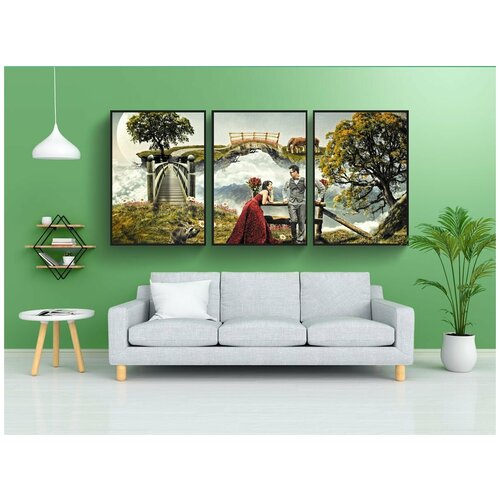 фото Набор модулных постеров для интерьера "фантазия, мечтать, мультфильм" 60x90 см. в тубусе, без рамки lotsprints