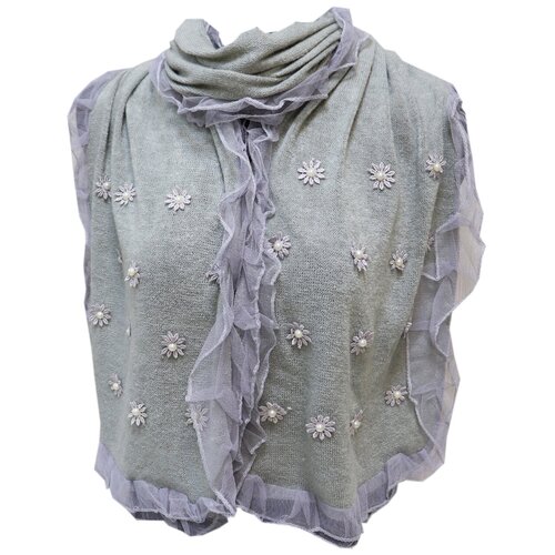 фото Шарф crystel eden,190х30 см, серый