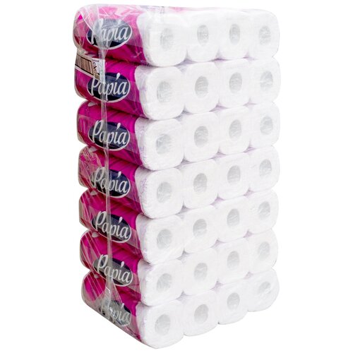 Бумага туалетная 3-сл 12 рул/уп*7 PAPIA цветы бали белая HAYAT 1 уп