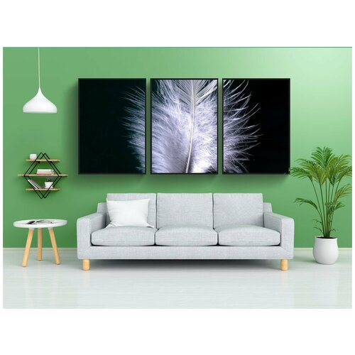 фото Набор модулных постеров для интерьера "весна, оперение, крыло" 60x90 см. в тубусе, без рамки lotsprints