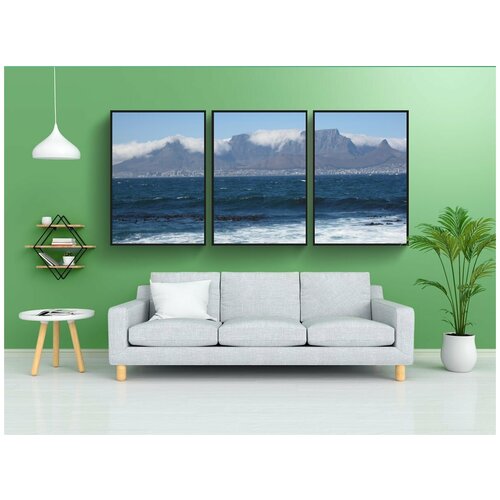 фото Набор модулных постеров для интерьера "столовая гора, южная африка, кейптаун" 60x90 см. в тубусе, без рамки lotsprints