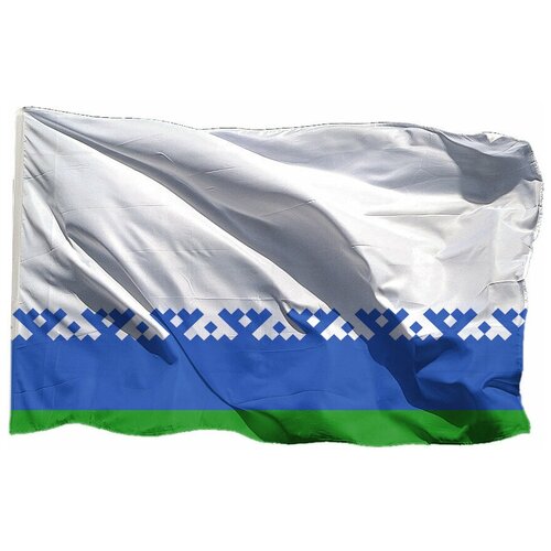 Флаг Ненецкого автономного округа на шёлке, 90х135 см - для ручного древка флаг верхнесалдинского городского округа на шёлке 90х135 см для ручного древка