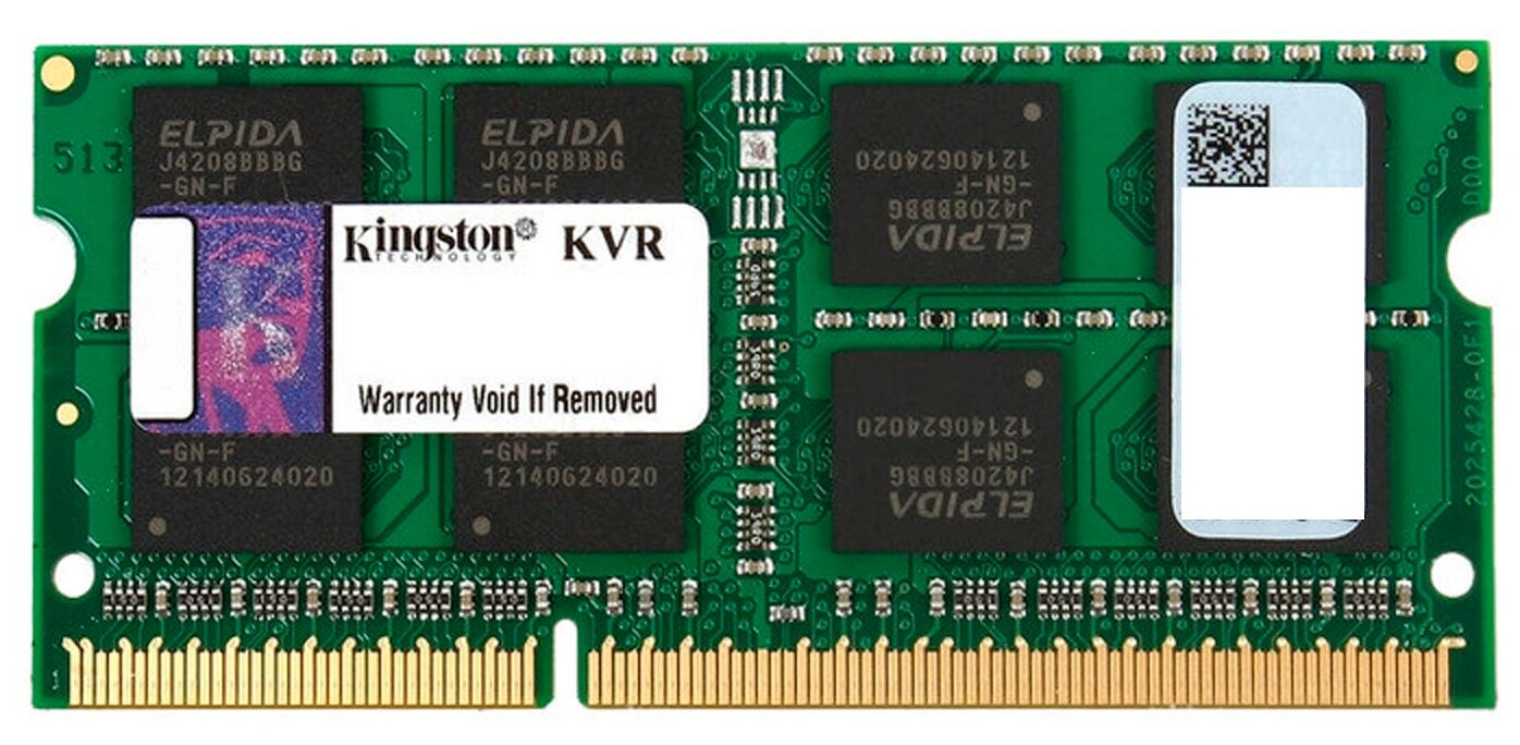 Оперативная память для ноутбука SODIMM DDR3 4Gb Kingston KVR16S11/4 1600MHz (PC-12800), 1.5V, 204-Pin, CL11, Retail