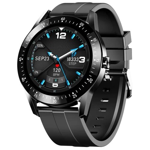 Смарт часы фитнес браслет Tiroki S11 мужские с пульсометром шагомером счетчиком калорий черные водонепроницаемые 259000₽