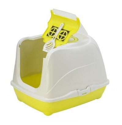 Moderna Туалет-домик Jumbo с угольным фильтром, 57х44х41см, лимонно-желтый (Flip cat 57 cm) MOD-C240-329-B. | Flip cat 57 cm, 1,7 кг