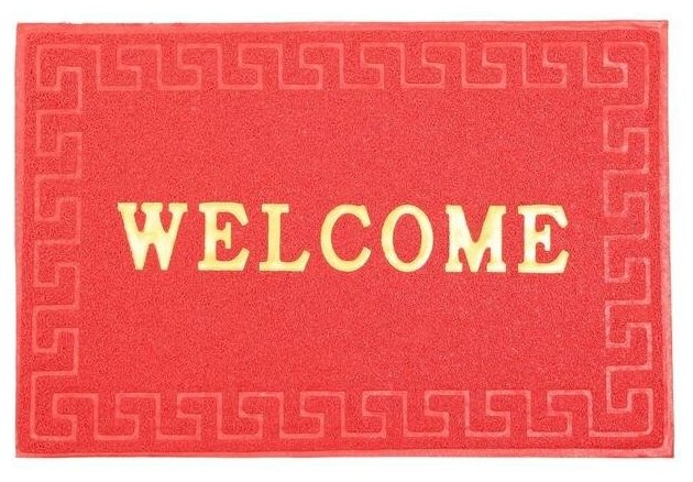 Коврик придверный Доляна «Welcome. Меандр», 38×58 см, цвет микс - фотография № 6