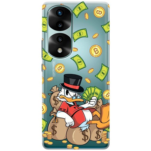 Силиконовый чехол с принтом Rich Scrooge для Honor 70 Pro / Honor 70 Pro+ / Хонор 70 / 70 Про Плюс матовый soft touch силиконовый чехол на honor 70 pro honor 70 pro хонор 70 70 про плюс с 3d принтом free w черный