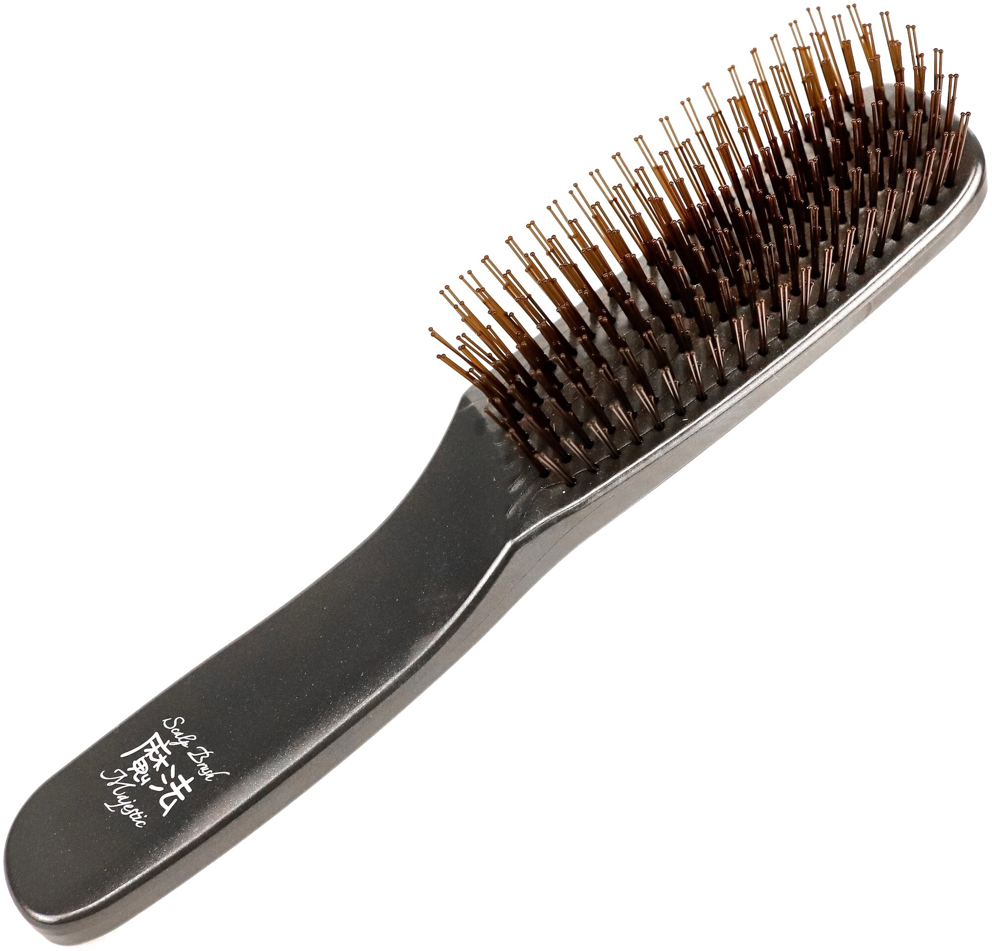 Японская трихологическая универсальная расческа для волос Majestic Graphite массажка для мытья головы, распутывание волос, 568 зубчиков.