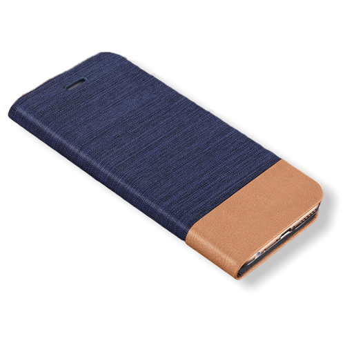 Чехол-книжка MyPads для Sony Xperia 10 II (XQ-AU52) из водоотталкивающей ткани под джинсу с вставкой под кожу синий чехол книжка mypads для sony xperia e5 из водоотталкивающей ткани под джинсу с вставкой под кожу синий