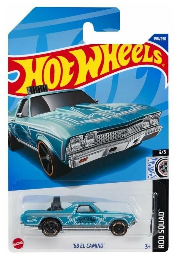 Машинка Hot Wheels коллекционная (оригинал) 68 EL CAMINO бирюзовый