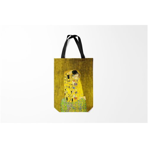 фото Сумка-шоппер / 31х42 см / популярные иллюстрации / модные влюбленные поцелуй художник климт burnettie