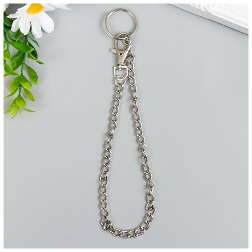 фото Цепочка д/ключей с карабином на кольце витая серебро бренд к