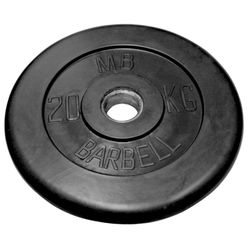 20 кг диск (блин) MB Barbell (черный) 50 мм.