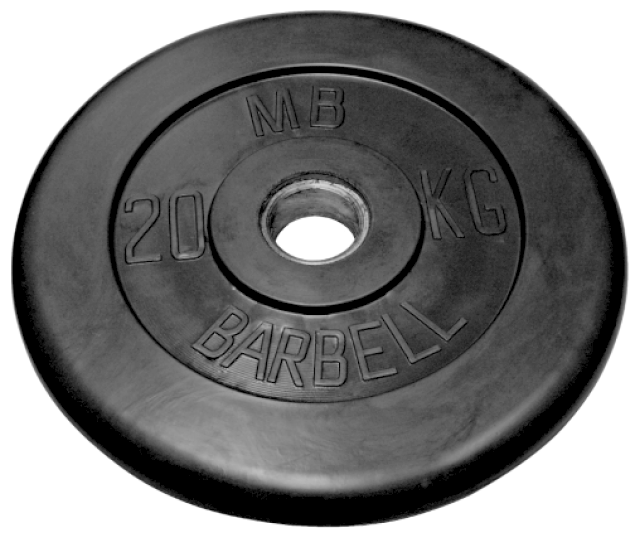 20 кг диск (блин) MB Barbell (черный) 50 мм.