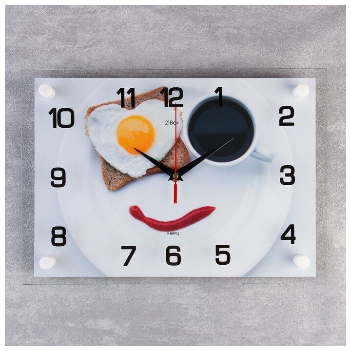Часы-картина настенные, серия: Кухня, "Завтрак", плавный ход, 25 х 35 см 1335951