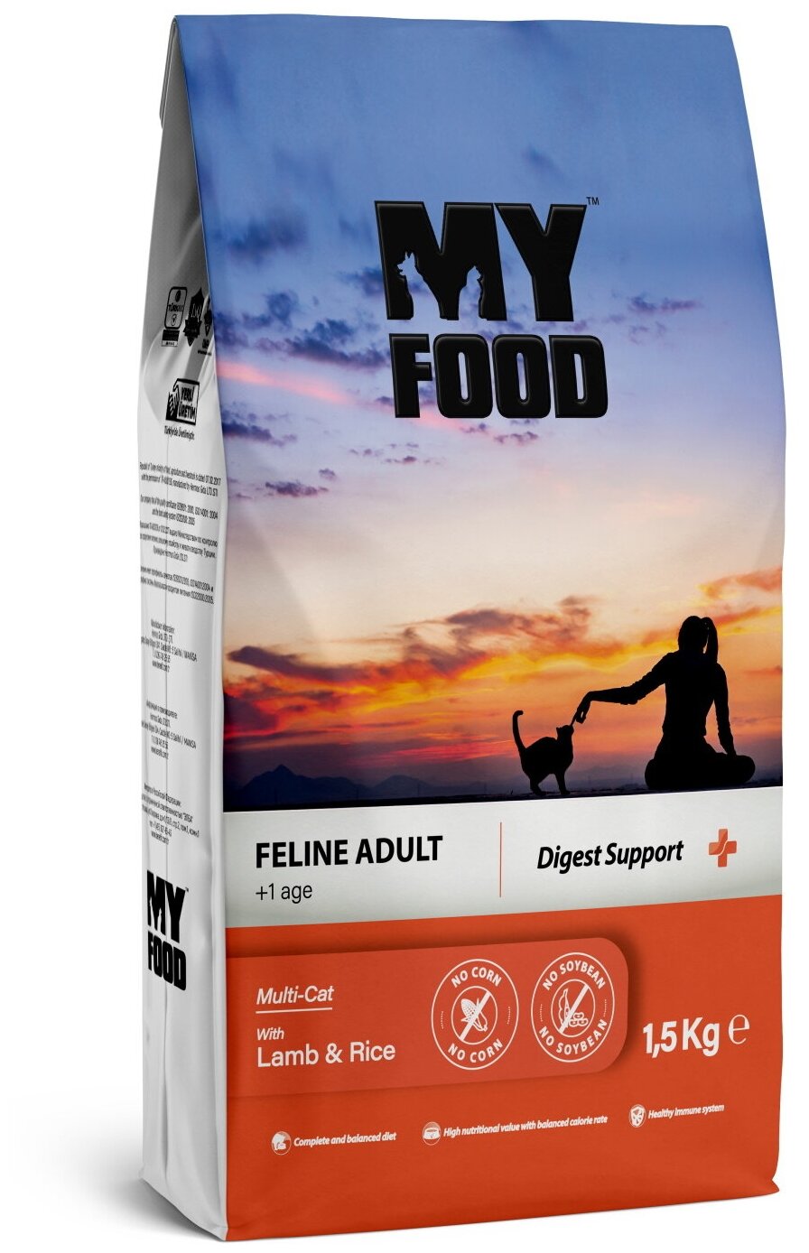 Myfood Корм для кошек Adult Multi-Cat Ягненок рис