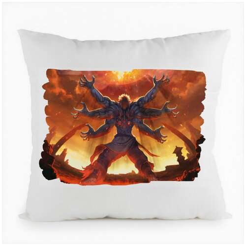 Подушка бежевая CoolPodarok asuras wrath Монстр Шесть рук