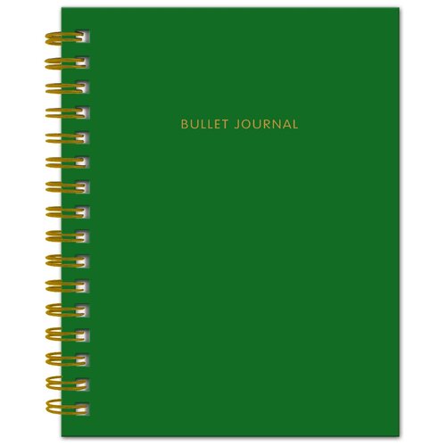 Bullet Journal (Изумрудный) 162x210мм, твердая обложка, пружина, блокнот в точку, 120 стр.
