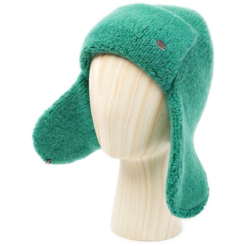 фото Шапка ушанка labbra зимняя, подкладка, вязаная, утепленная, размер 57, зеленый