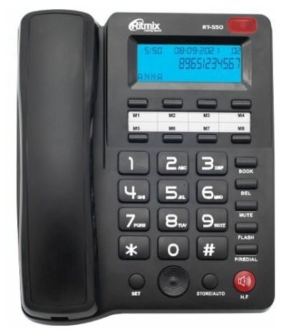 Телефон проводной Ritmix RT-550B чёрный телефонный аппарат