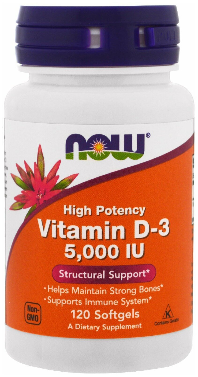 Витамины Now Vitamin D-3 5000 ME 120 капс.