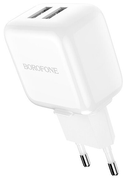 Сетевое зарядное устройство Borofone BA18 Vigorous, 2xUSB, 2.1A, белый Noname - фото №9
