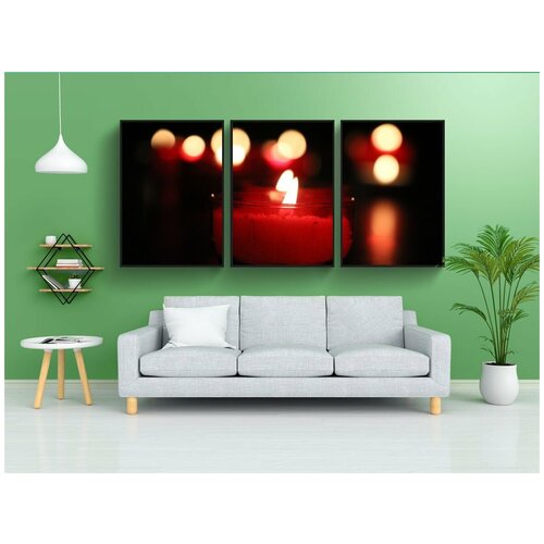 фото Набор модулных постеров для интерьера "свеча, свет, церковь" 60x90 см. в тубусе, без рамки lotsprints