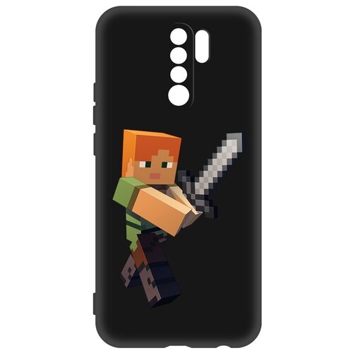 Чехол-накладка Krutoff Soft Case Minecraft-Алекс для Xiaomi Redmi 9 черный чехол накладка krutoff soft case матрица агент смит для xiaomi redmi 9 черный