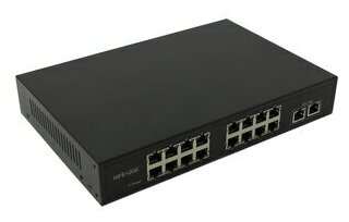 POE-коммутатор 16-канальный 2xRJ45 UPLINK POE-A 200Вт ORIENT SWP-7516POE2P PS 1GB