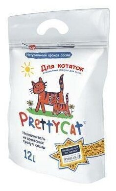 Наполнитель древесный "PrettyCat Wood Granules" для котят 12 л/ 4 кг - фотография № 6