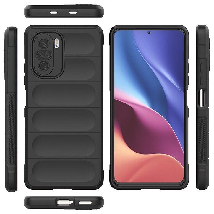 Противоударный чехол Flexible Case для Xiaomi Poco F3 черный