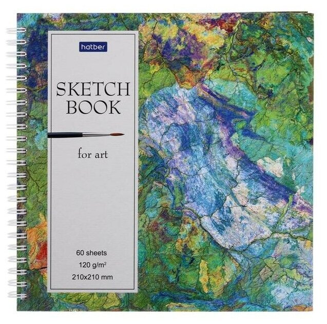 Скетчбук А4 120г/м2 60л на греб SketchBook For Art тв обл, бел блок 65675 5505239