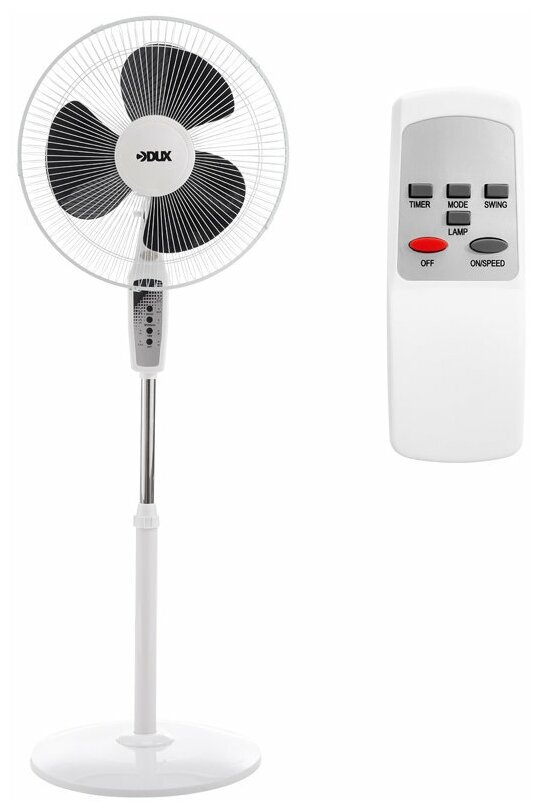 Вентилятор напольный с пультом и таймером DUX DX-1608R 40 Вт, круглая подставка