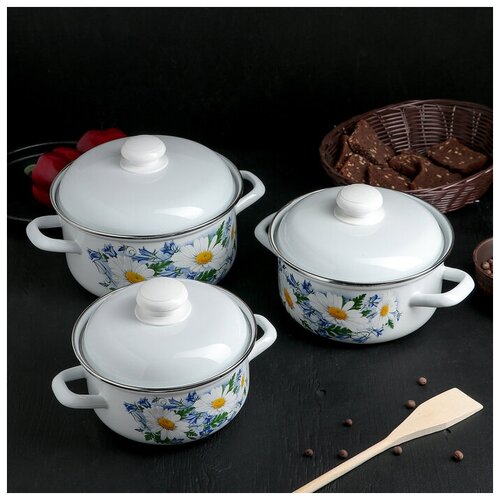 Набор «Ромашковое поле», 3 шт: 1,5/2/3 л