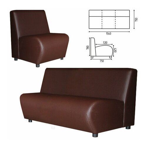 Диван мягкий трехместный 