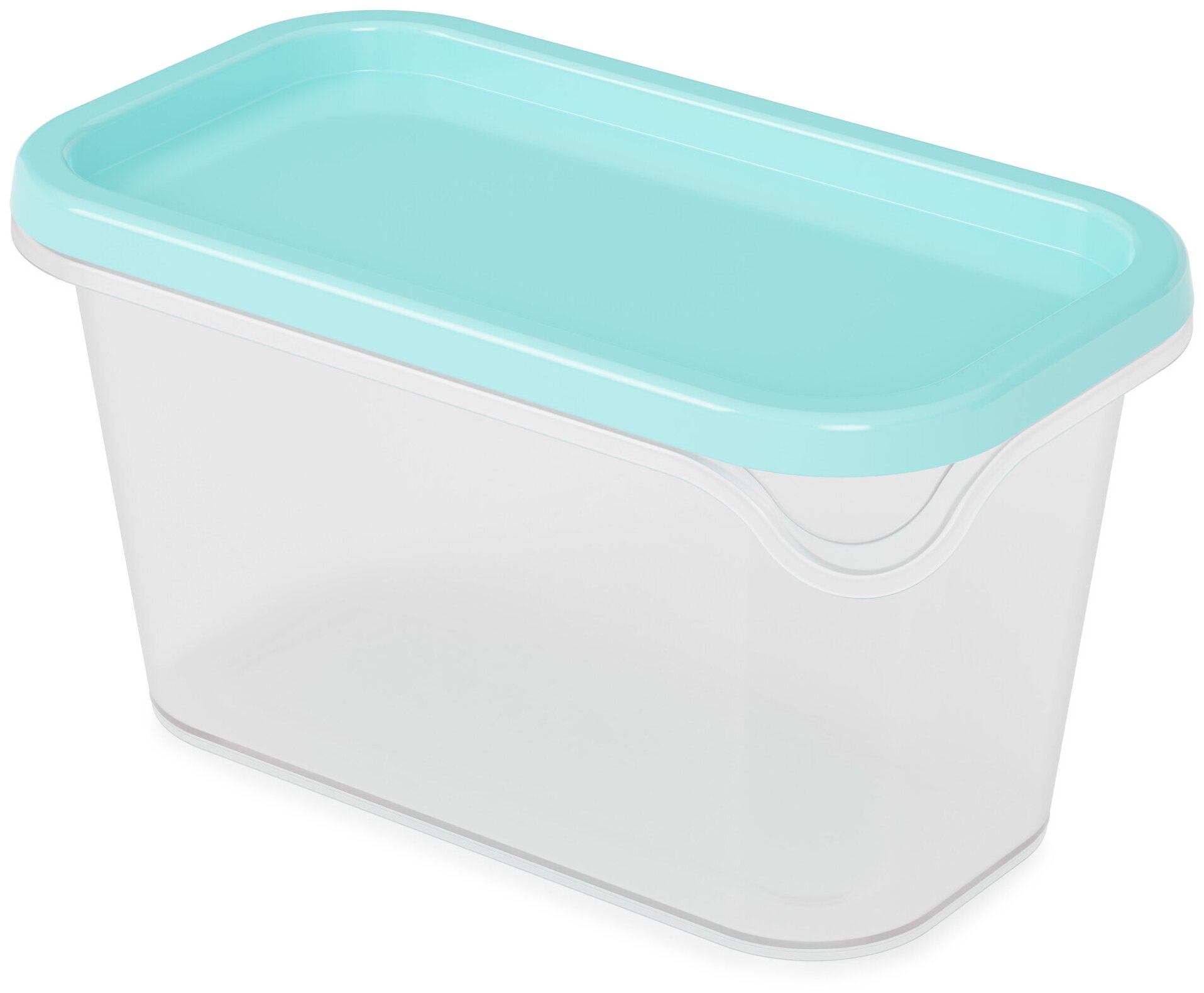 Контейнер пищевой пластик, 1.7 л, 21х12х11.5 см, голубой, для заморозки, Альтернатива, М8511 - фотография № 1